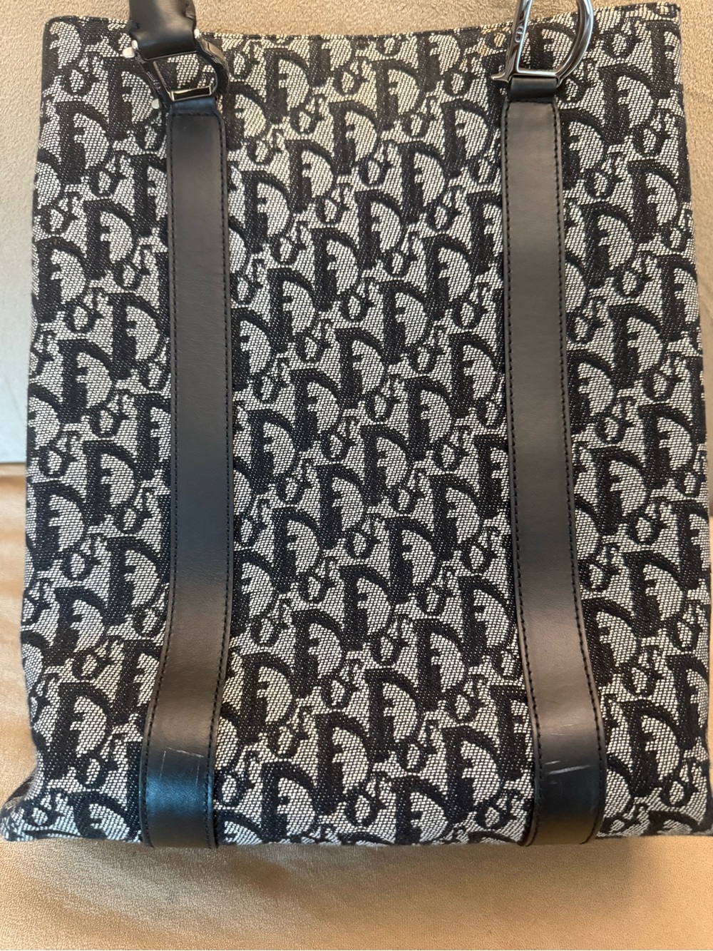 Christian Dior Black/Grey Diorissimo Canvas Vertical Tote Bag - Picture 8 of 16